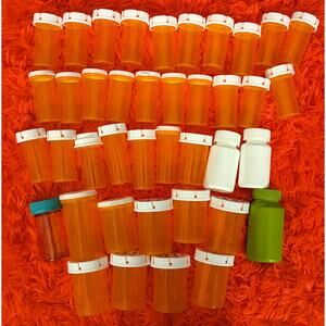 LOT of 40 Empty Prescription Pill Bottles Assorted Sizes Storage Crafts Upcycle
